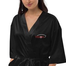 Load image into Gallery viewer, Vision//Satin Robe//White Logo