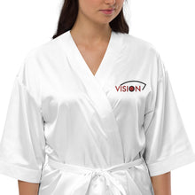 Load image into Gallery viewer, Vision//Satin Robe//Black Logo