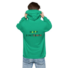 Load image into Gallery viewer, Juneteenth//Unisex fleece hoodie
