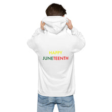 Load image into Gallery viewer, Juneteenth//Unisex fleece hoodie