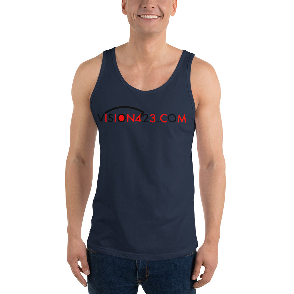 Vision423.com//Unisex Tank Top//Black Logo