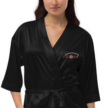 Load image into Gallery viewer, Vision//Satin Robe//White Logo
