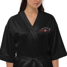 Load image into Gallery viewer, Vision//Satin Robe//White Logo
