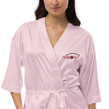 Load image into Gallery viewer, Vision//Satin Robe//Black Logo
