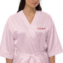 Load image into Gallery viewer, Vision//Satin Robe//White Logo
