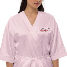 Load image into Gallery viewer, Vision//Satin Robe//Black Logo
