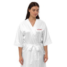 Load image into Gallery viewer, Vision//Satin Robe//White Logo
