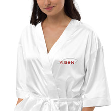 Load image into Gallery viewer, Vision//Satin Robe//White Logo
