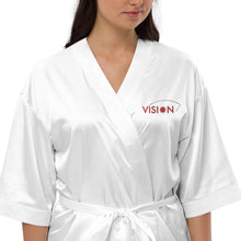 Load image into Gallery viewer, Vision//Satin Robe//White Logo
