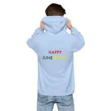 Load image into Gallery viewer, Juneteenth//Unisex fleece hoodie
