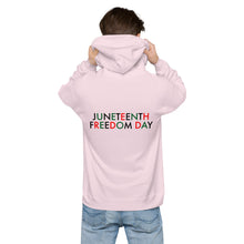 Load image into Gallery viewer, Juneteenth//Unisex fleece hoodie
