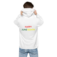Load image into Gallery viewer, Juneteenth//Unisex fleece hoodie
